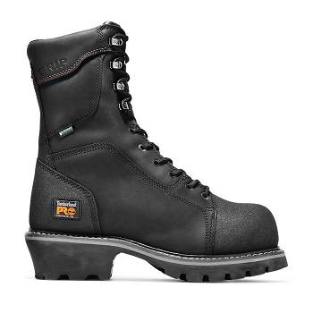 Timberland Férfi PRO Rip Saw 9" Comp Toe Logger Vízálló Bakancs Fekete